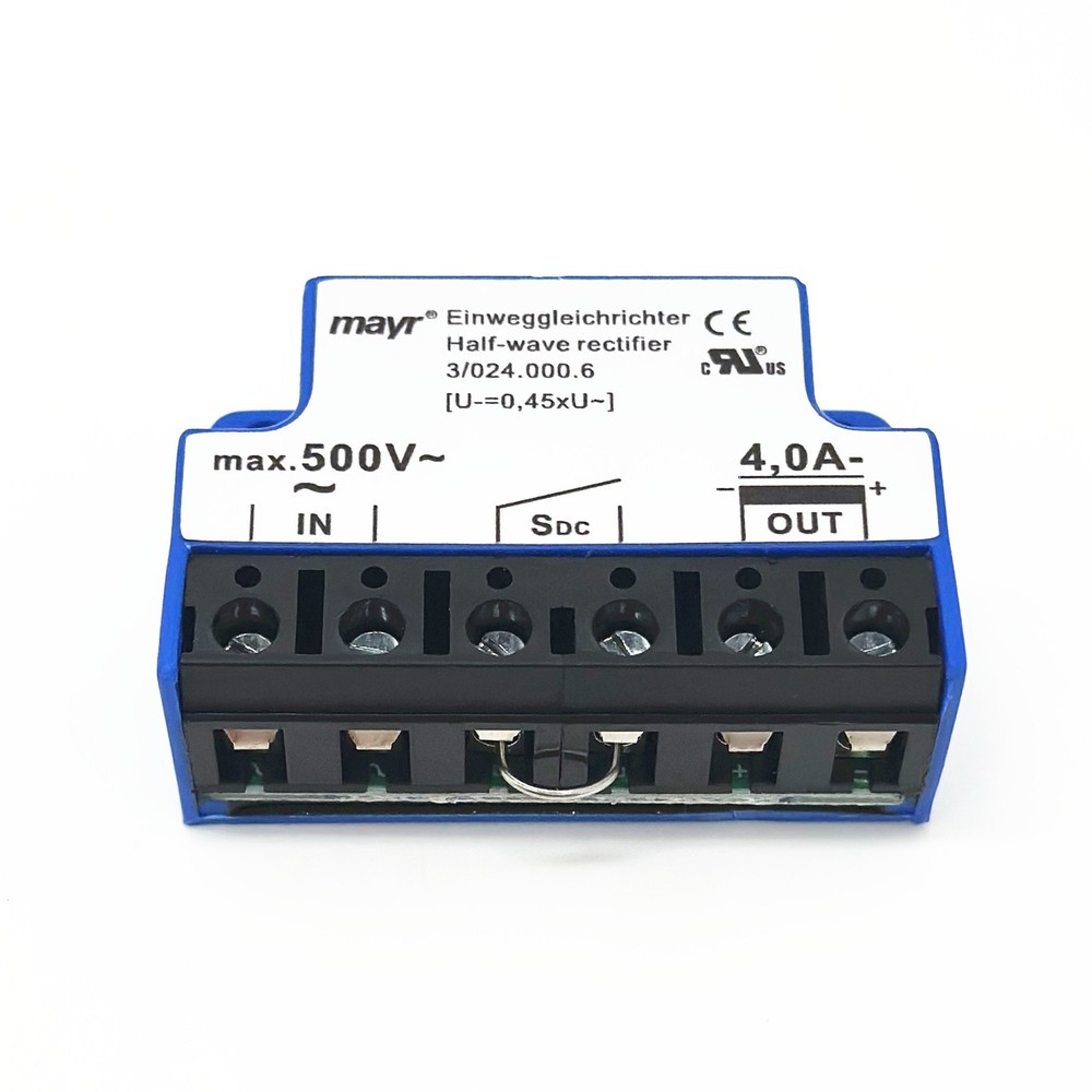 mayr Einweggleichrichter 3/024.000.6 max 500V~ 4,0A- half-wave rectifier module