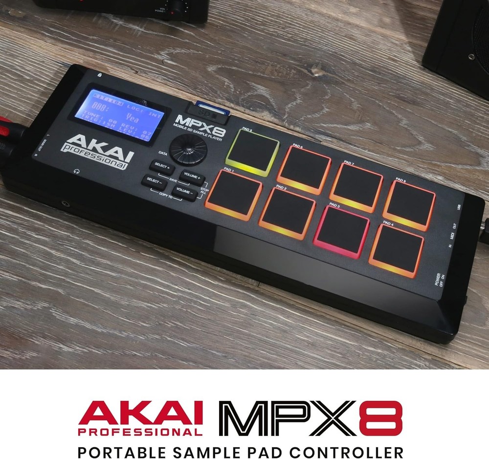 Portable Sample Pad Controller with 8 Velocity Pads