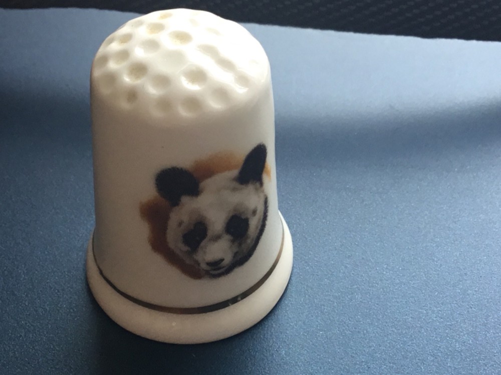 Panda thimble -  Slightly chipped, hence the price Panda  thimble - D