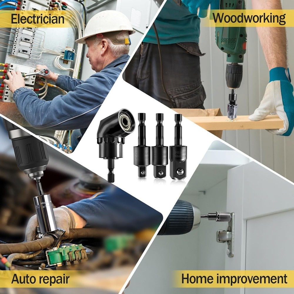 Right Angle Drill 105 Degree Screwdriver set One Size, 4 Black