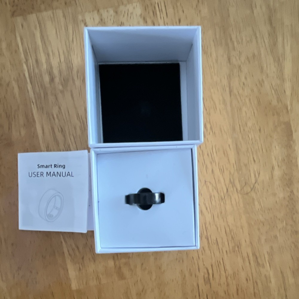 Black Smart Ring  Activity Tracker with Box Manual Size 10