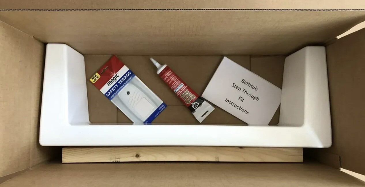 Walk-In Bath Tub Shower Step-Through Kit for Safety
