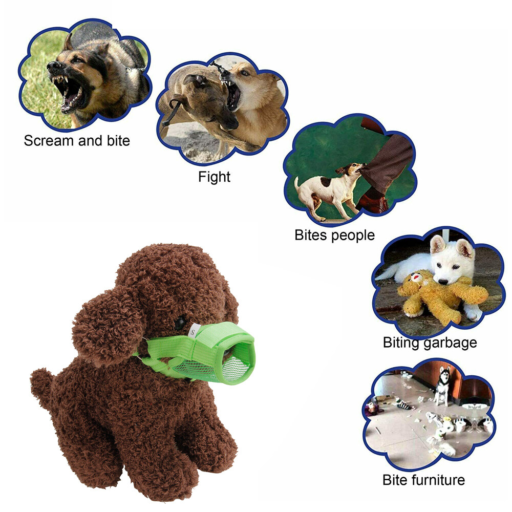 Dog Muzzle Mouth Cover Anti Bite Barking Chewing Mesh Mask Small Large Pet Cat