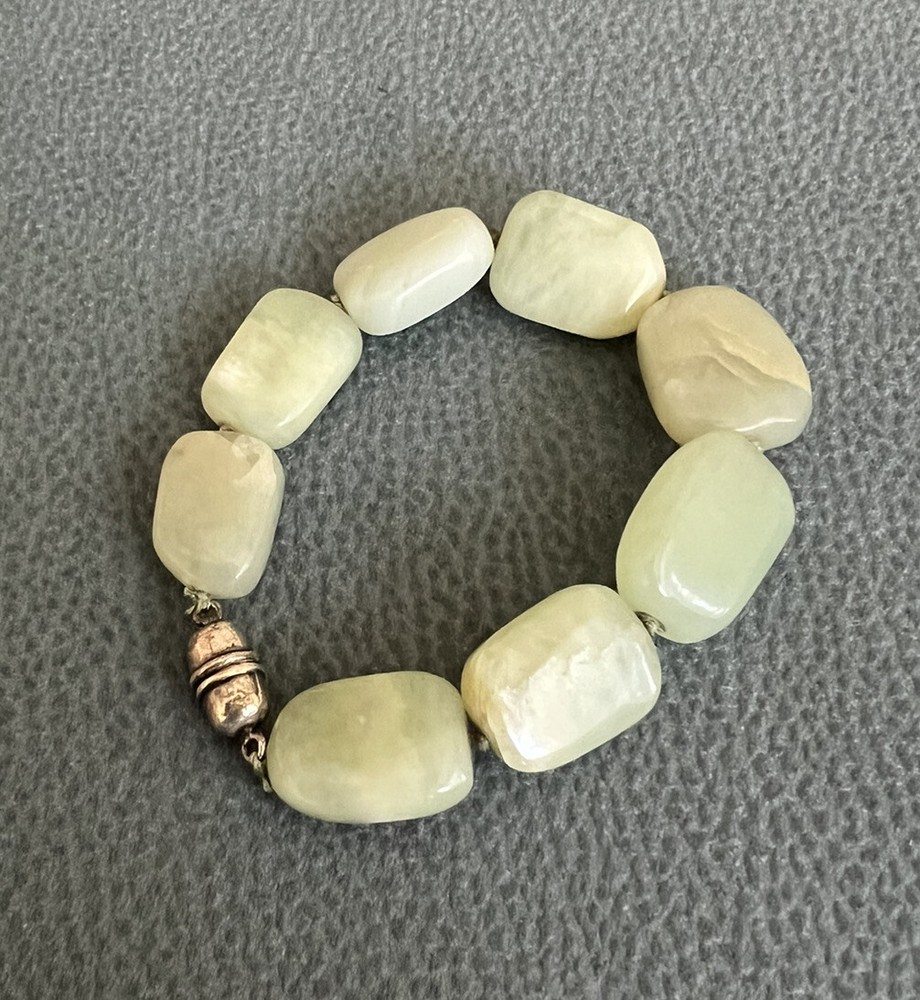 925 claps green beads Bracelet