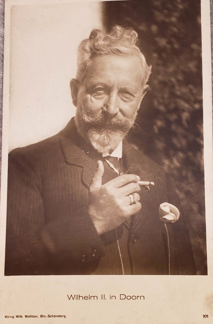 German Emperor Wilhelm II in Exile Doorn, Netherlands Postcard C. 1920 Unposted