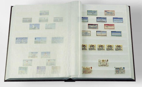 Stamp Collection Stockbook 9 x 12 64 White Pages Lighthouse Basic Black A4 Album