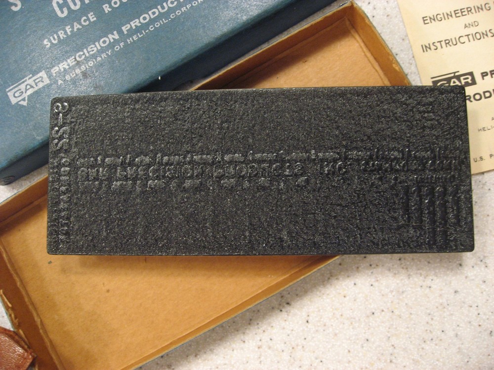 Gar Microfinish Comparator Surface Roughness Scale S-22 Conventional Machining