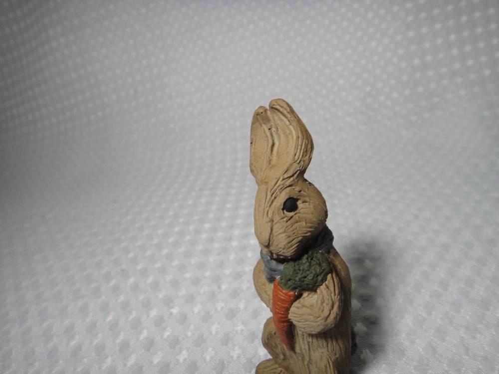 Small Easter Bunny Figurine With Carrot Ceramic Figure