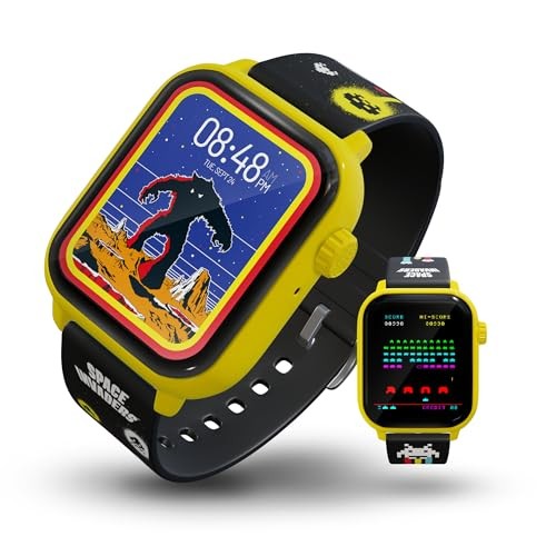 Space Invaders Retro Gaming Smart Watch, Selective Tech Bezel, Non Yellow