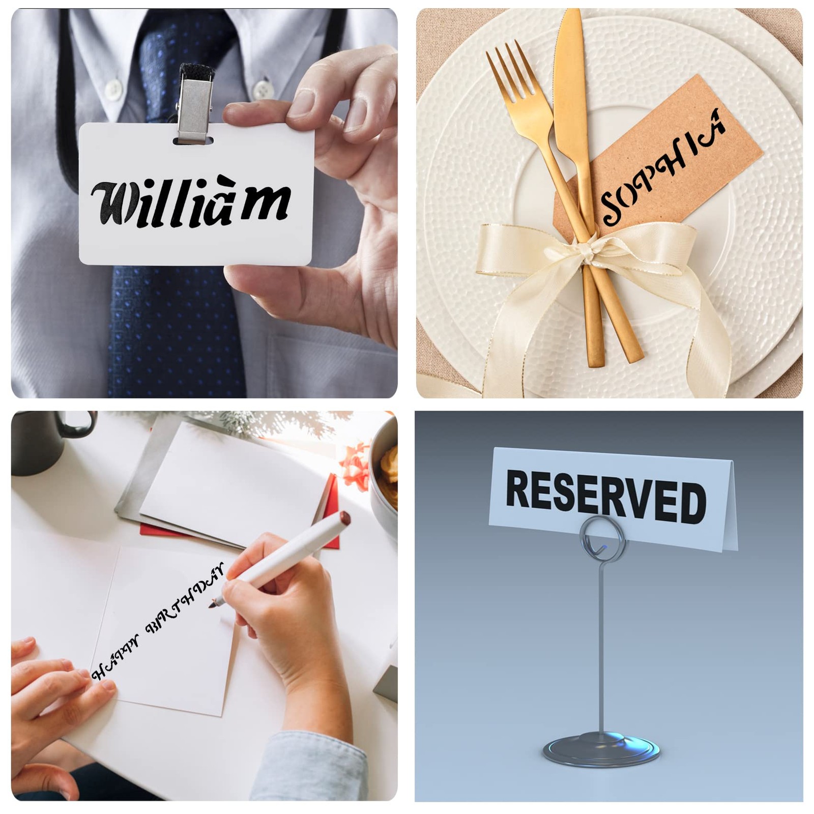 12Pcs Alphabet Letters Numbers Stencils for Painting Drawing Scrapbooking Cards