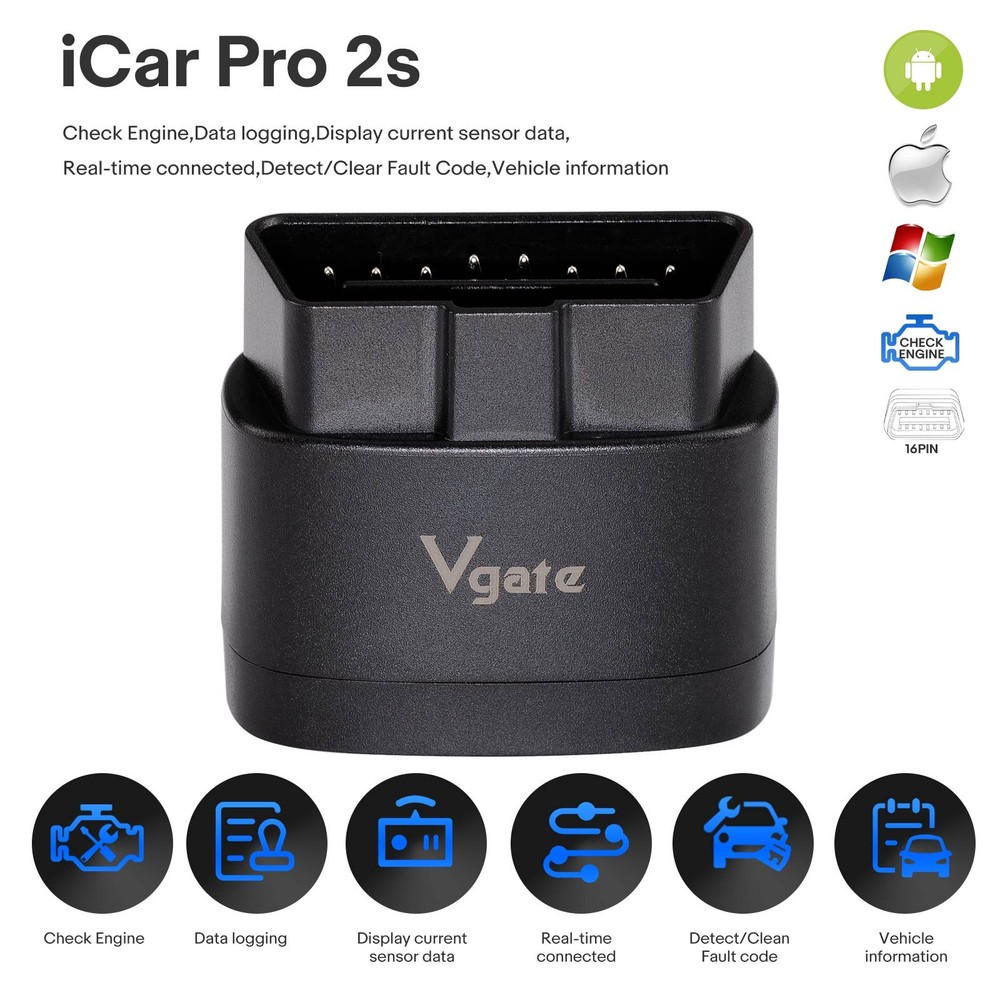 Vgate iCar Pro 2S Bluetooth OBDII Scanner Diagnostic Adapter Car Code Reader