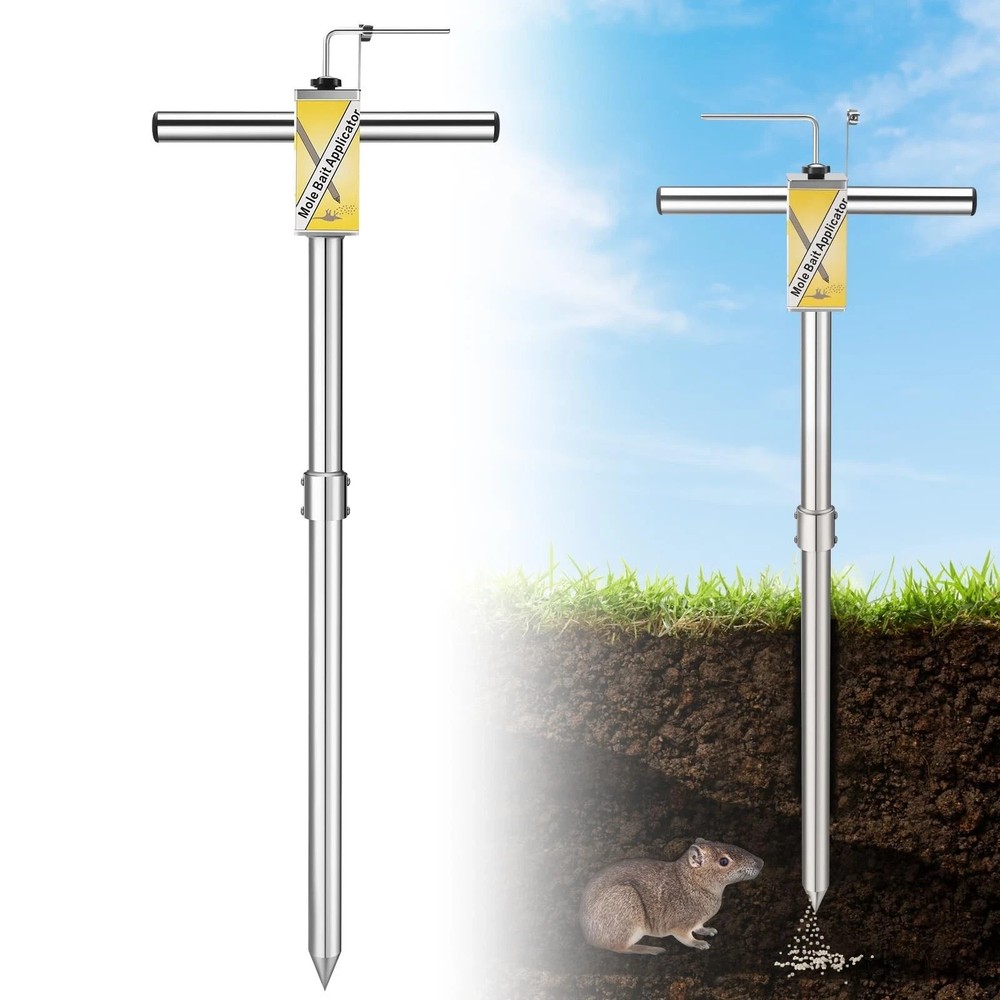 Gopher & Mole Bait Applicator, Stainless Steel Gopher/Mole/Vole Killer, Durab...