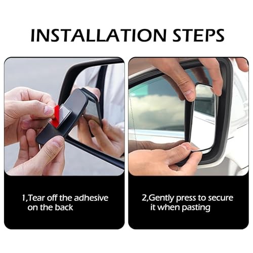 2 PCS Blind Spot Mirror, Framed Rectangular Adjustable Blind Spot Mirror, HD