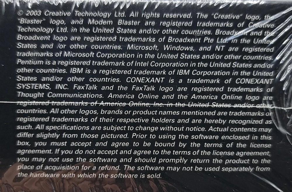 Creative Modem Blaster v.92 PCI NIB Sealed