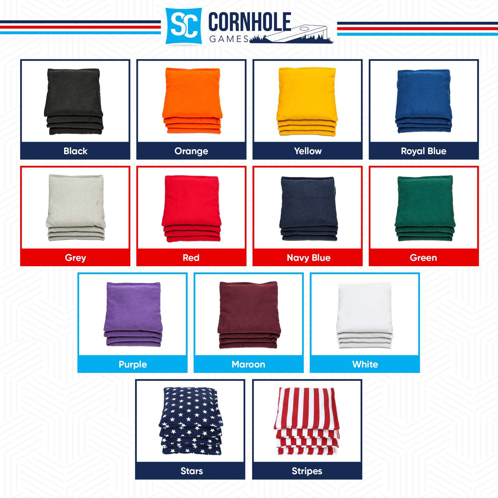 Premium Weather Resistant Cornhole Bags (Set of 8) w/ Free Tote (13 Colors)