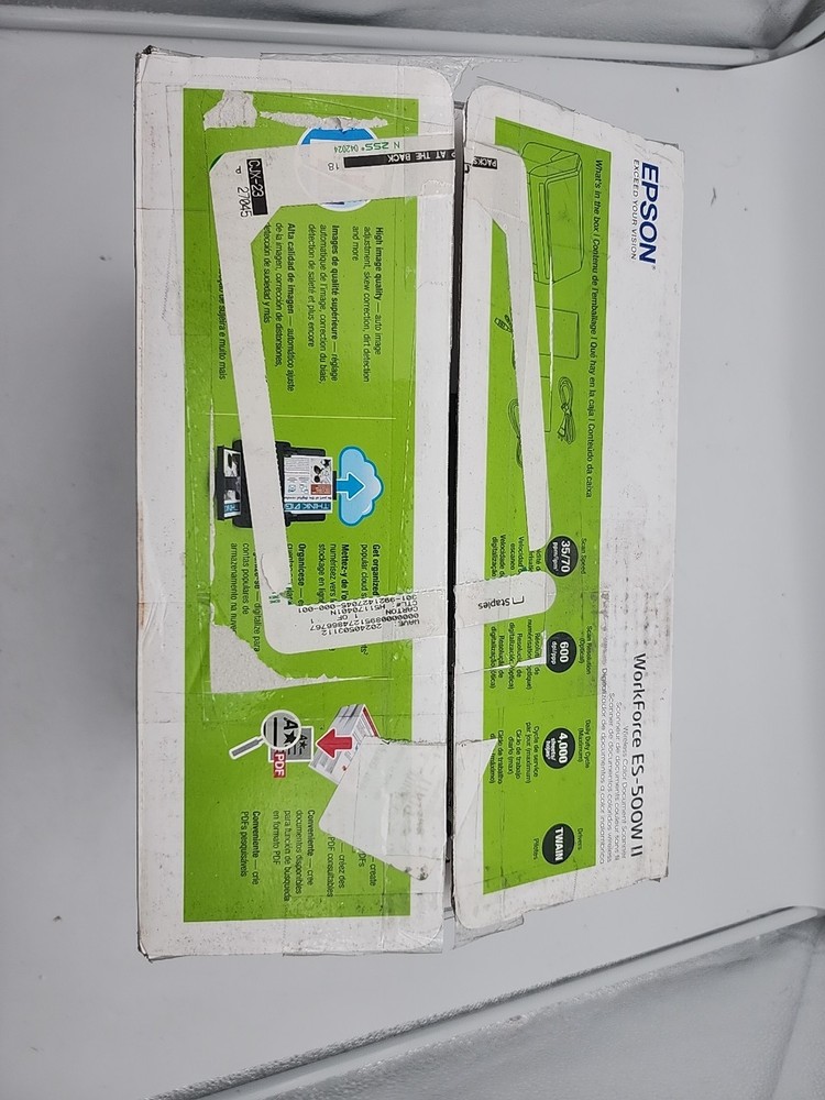 Epson WorkForce ES-500W II Wireless Duplex Document Scanner Open Box Complete