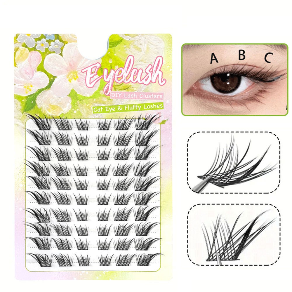 False Eyelashes Set 10 Rows 60 Cluster Wispy Fluffy Gorgeous Looking Soft