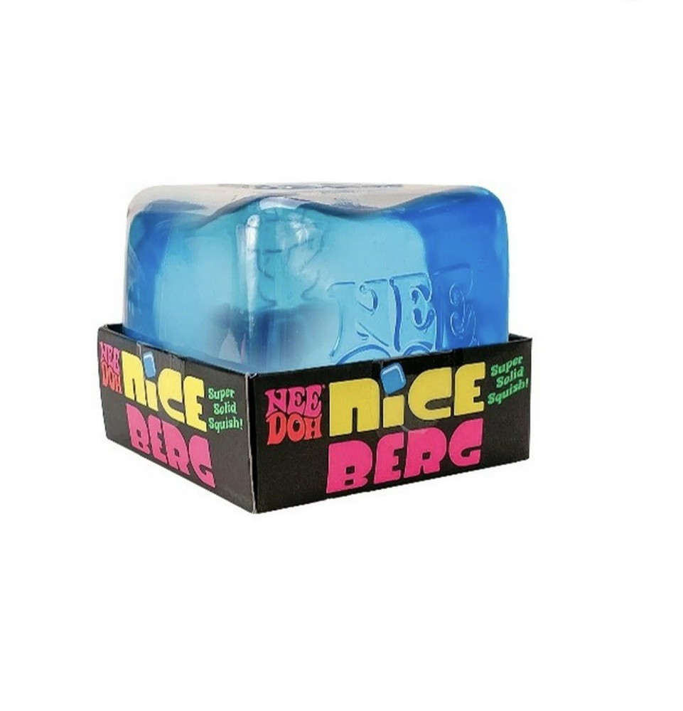 NeeDoh Nice Berg Blue XL Giant Nee Doh Niceberg Solid Squish Cube Ice Block