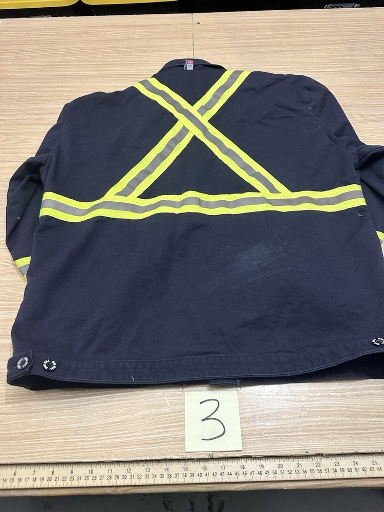 Big Bill FR Unlined Bomber Canvas Hi Vis Work Jacket Blue Size Large
