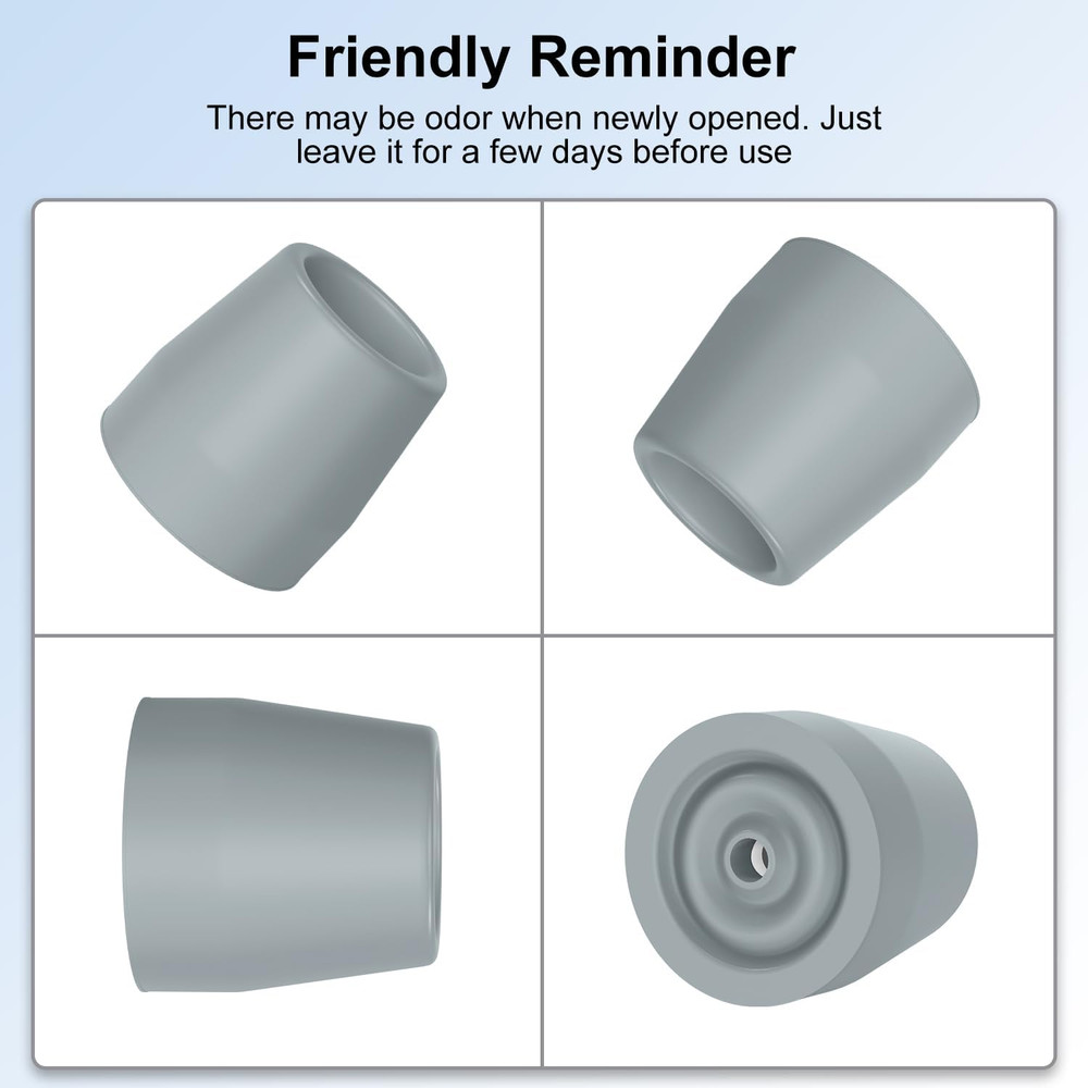 Walker Tips (4-Pack), 1 1/8'' Heavy Duty Rubber Replacement Tips for Walker, Com