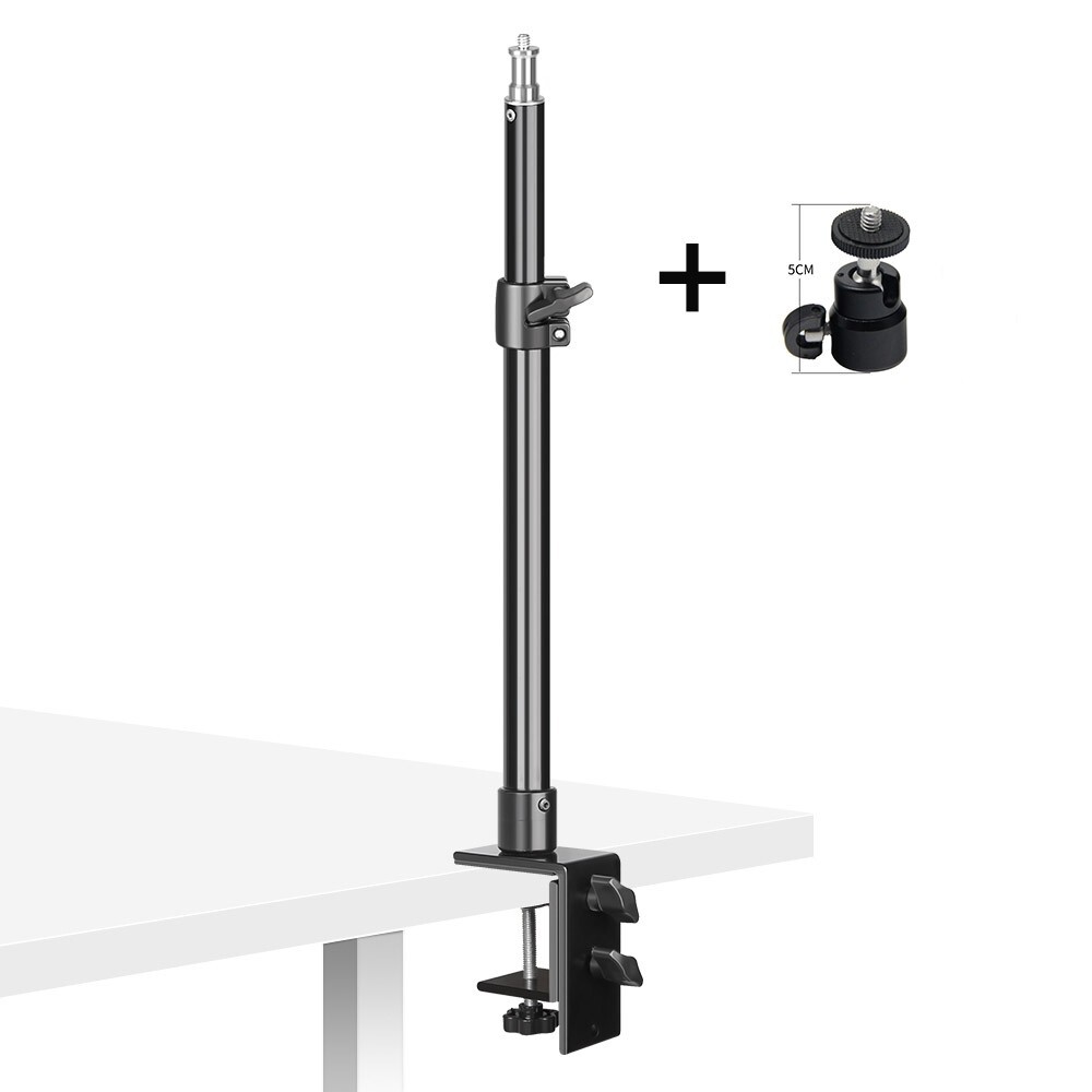 Table Desk Mount Stand Light Tripod with 1/4'' Ball Head for Camera Ring Light