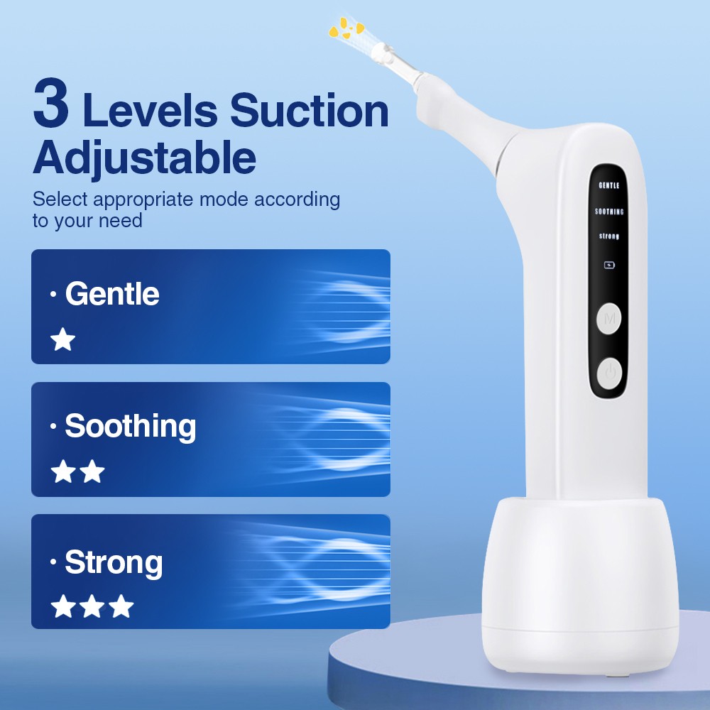 Electronic Tonsil Stone Remover Kit Vacuum LED Light 3 Adjustable Suction Modes