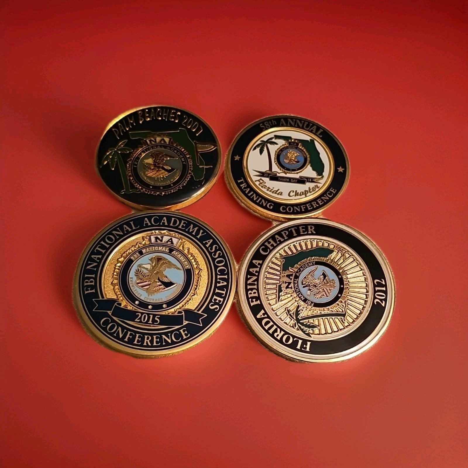 FBI National Academy Association Coins 4pc