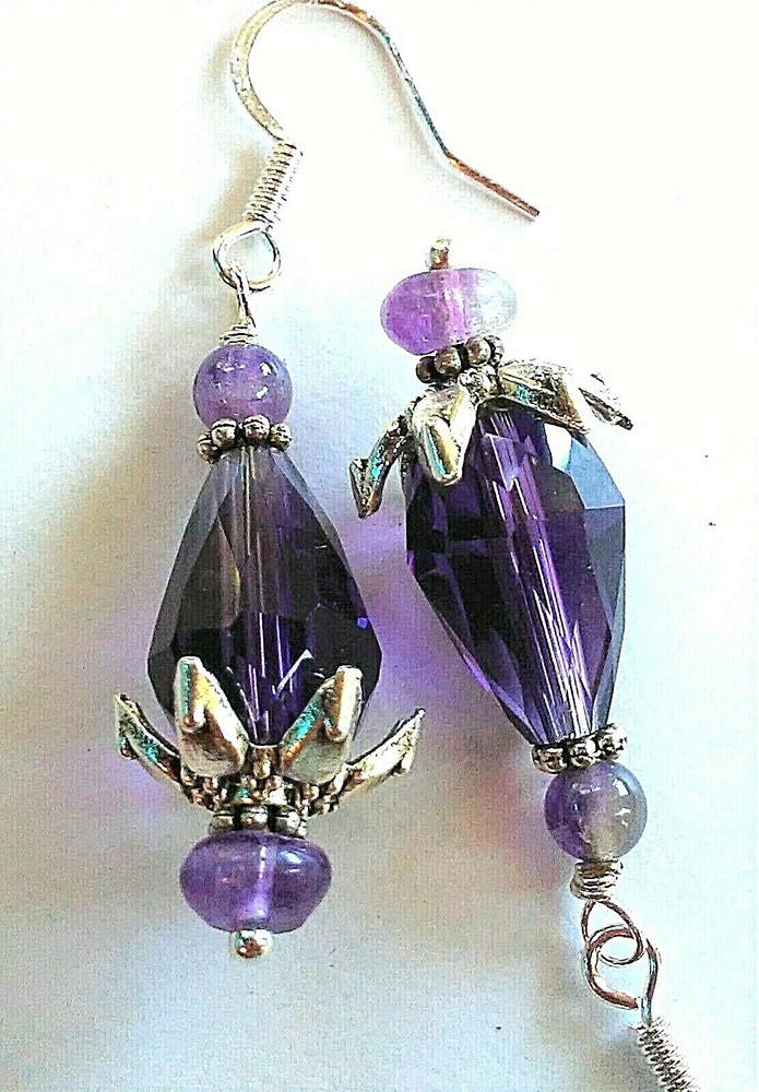 Handmade Amethyst Blossom Earrings