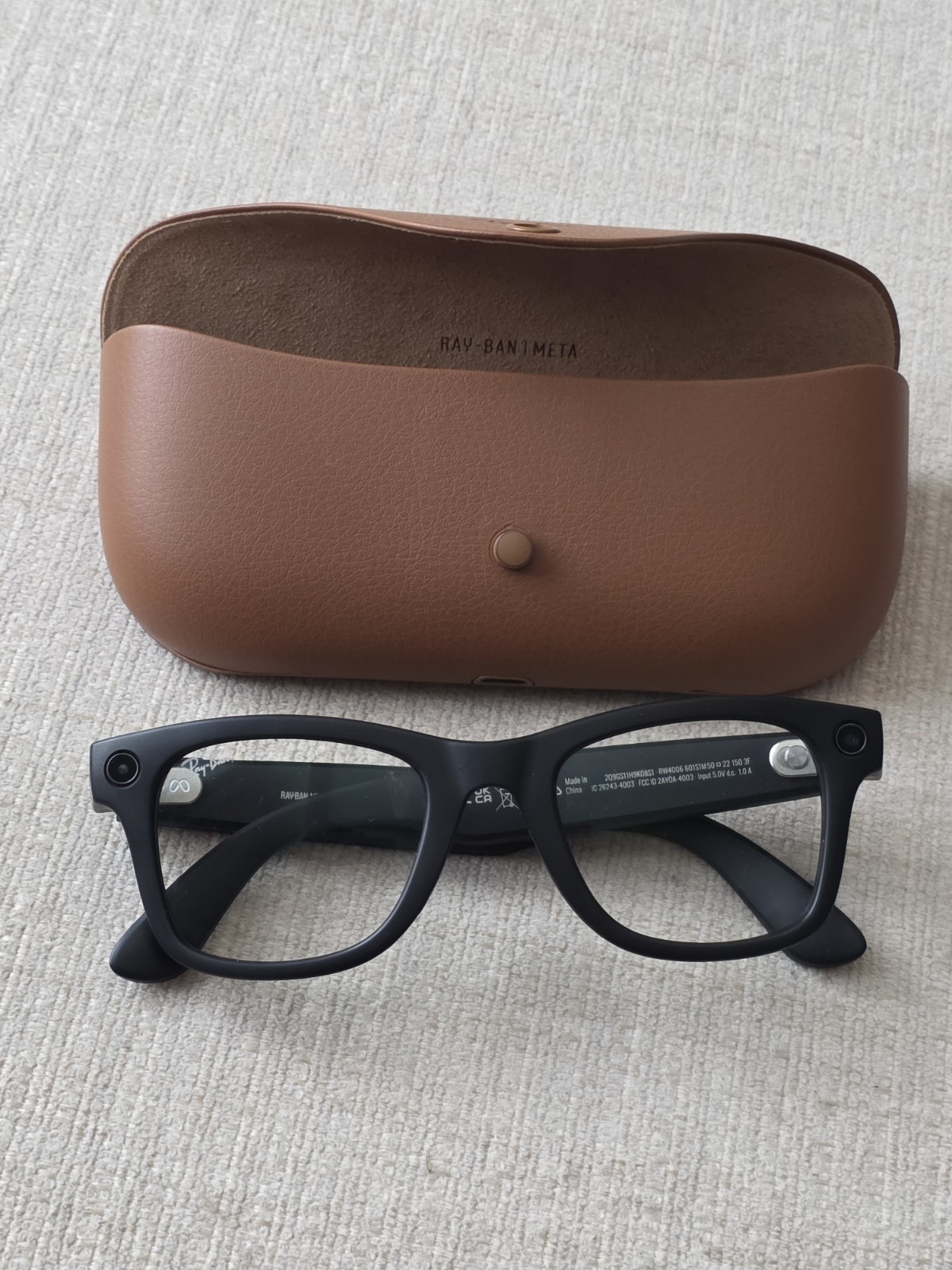 Ray-Ban Meta Wayfarer Gen 1 Matte Black, 50-22 Transitions Green - RW4006 601S1M