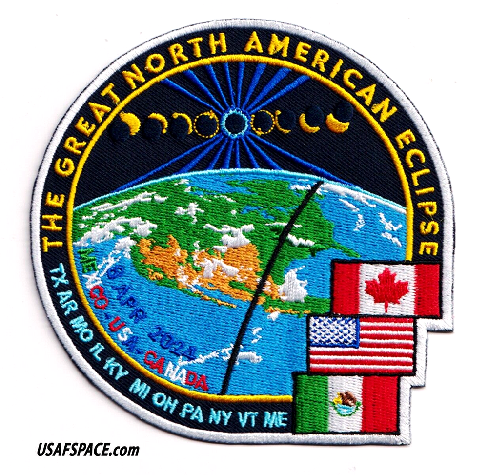 The Great North American Eclipse 2024-ORIGINAL Tim Gagnon-AB Emblem-SPACE PATCH
