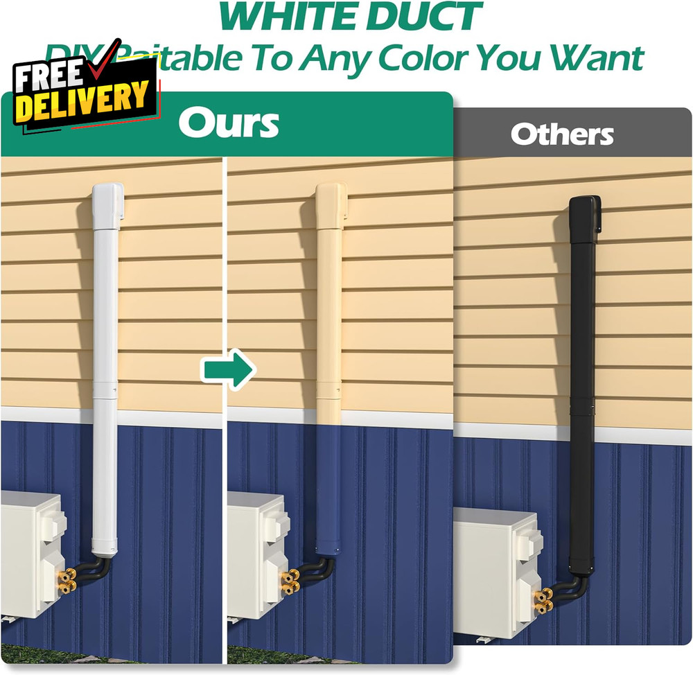 Mini Split Line Cover 4' 7.5 Ft Line Hide for Mini Split Air Conditioner Cent...
