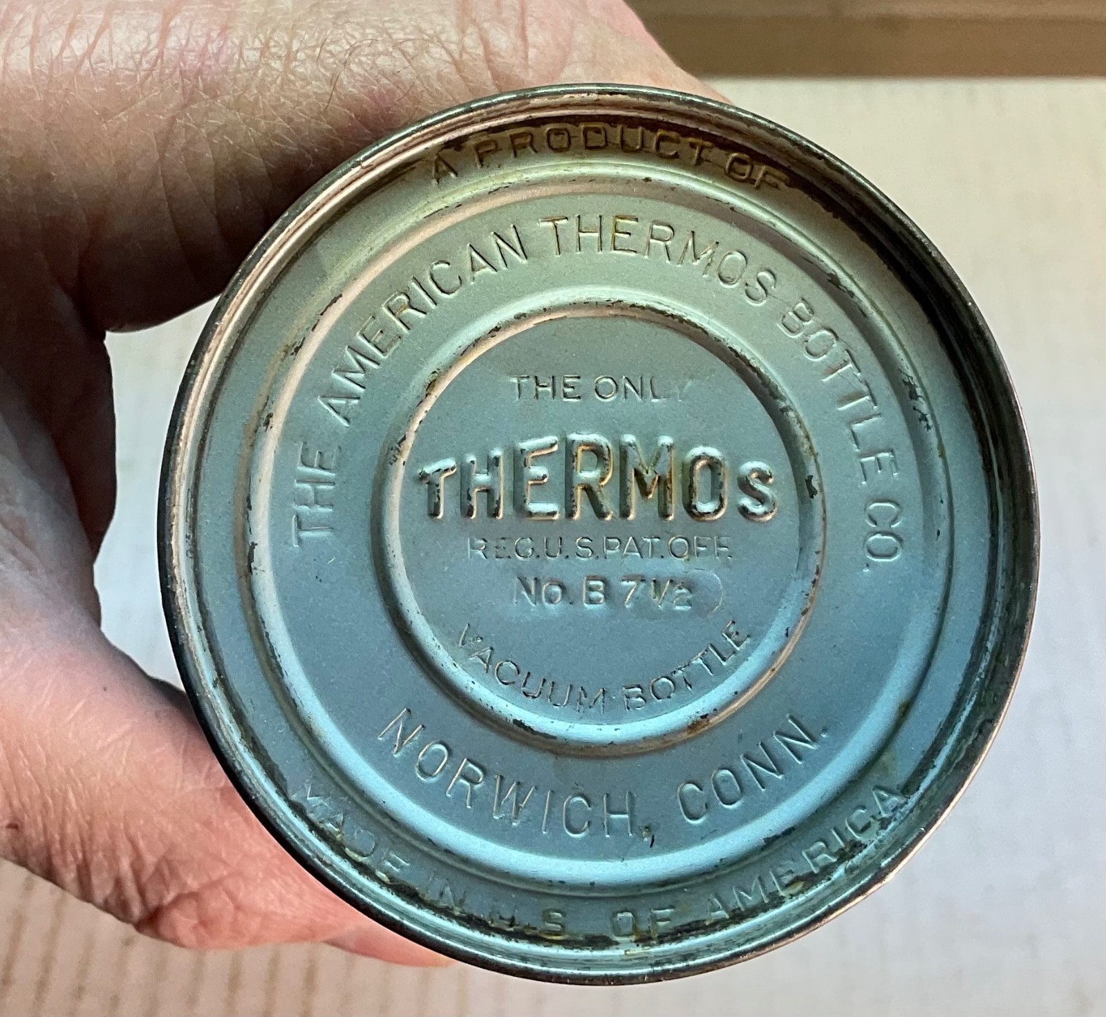 #330 RARE TYPE EARLY DOMED MINERS RAILROAD LUNCH PAIL DINNER BOX +THERMOS