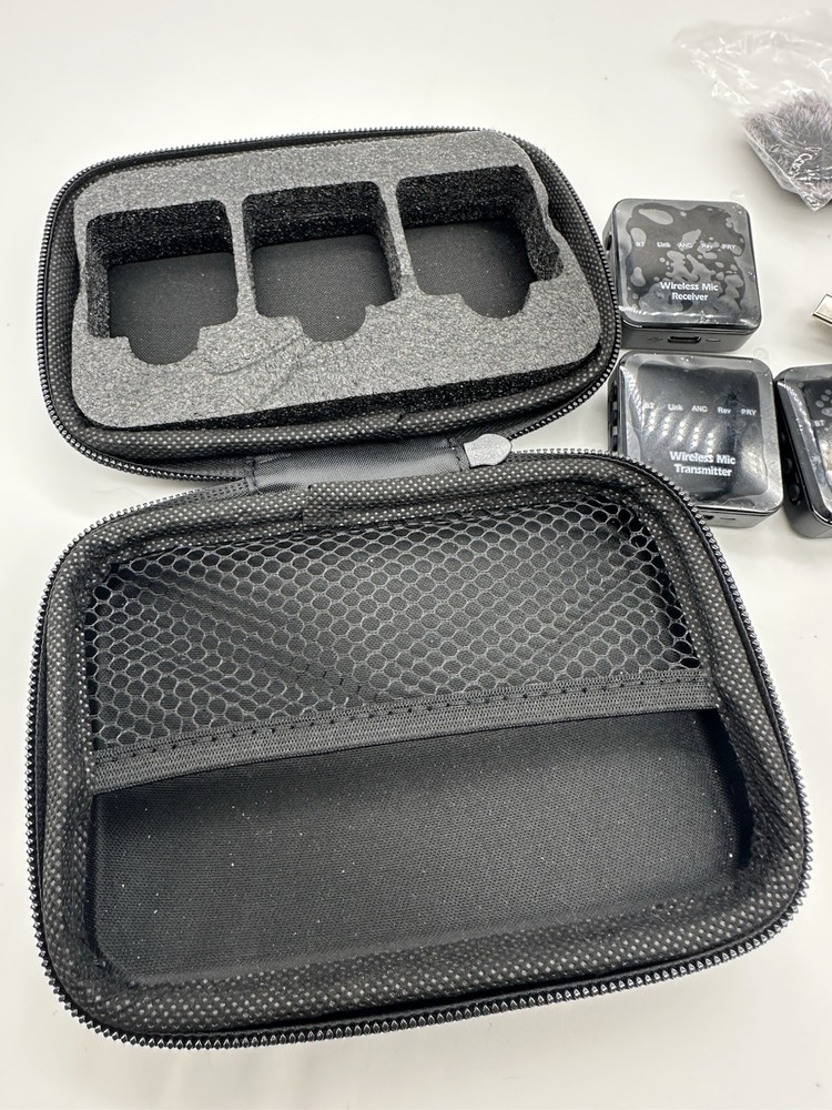 Wireless Microphone System with Charging Case Dual Transmitter Case