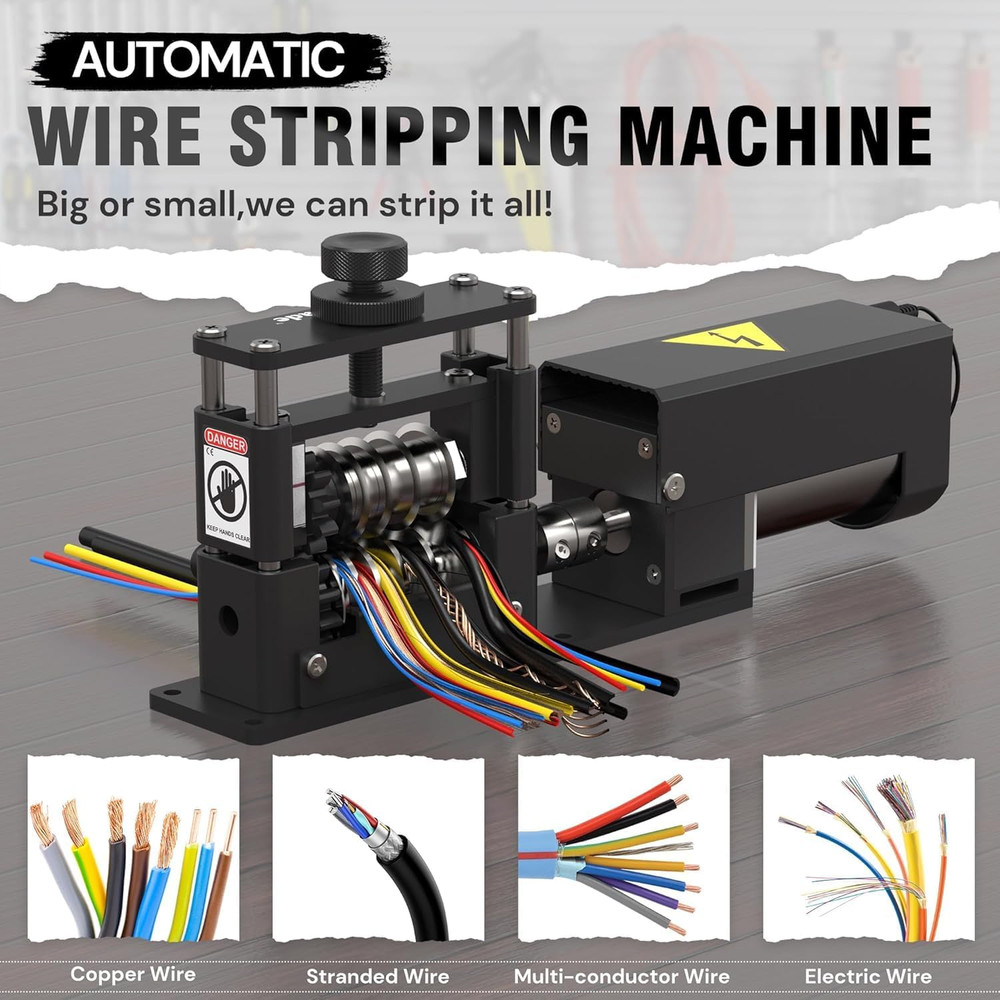 Automatic Wire Stripper Machine with Upgraded Motor, Electric Cable Stripping To