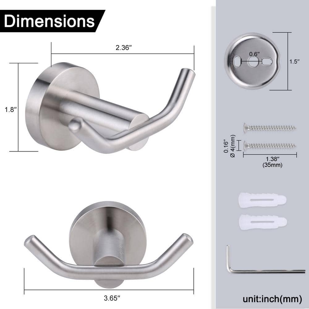 Double Robe Hook 304 Stainless Steel