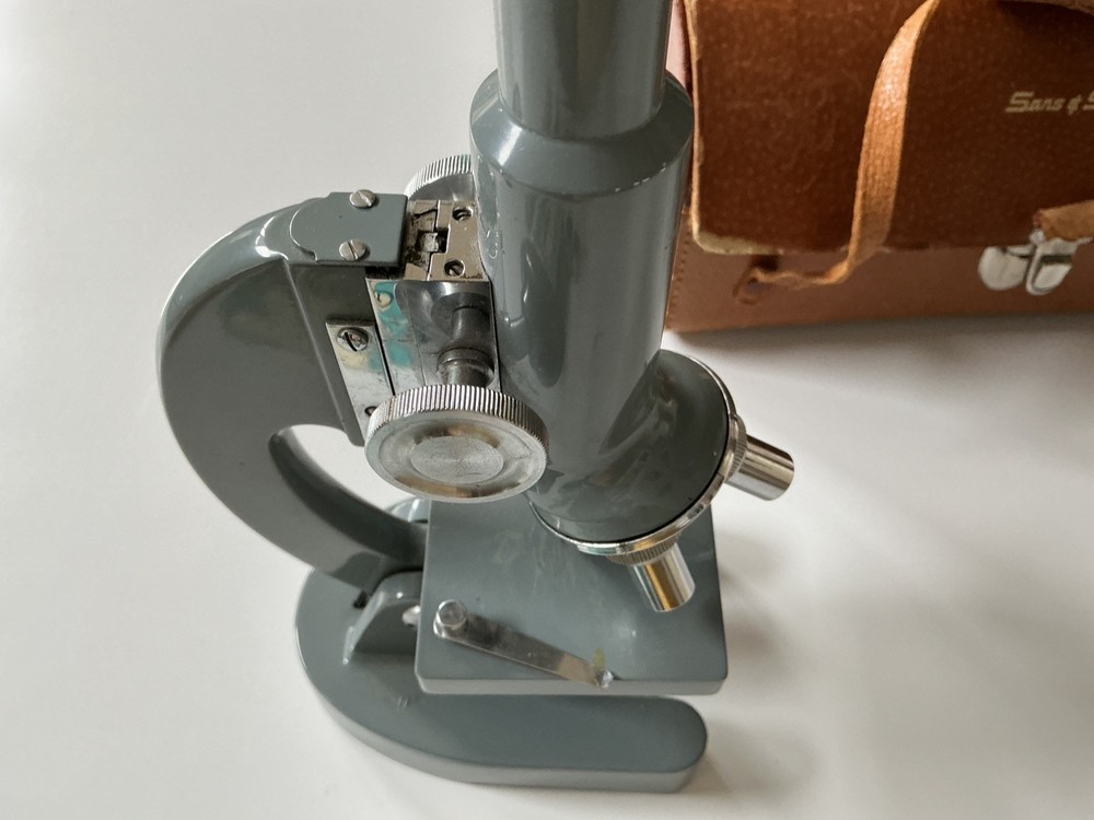 Rare Find-Sans & Streiffe Microscope in Case W/Slides