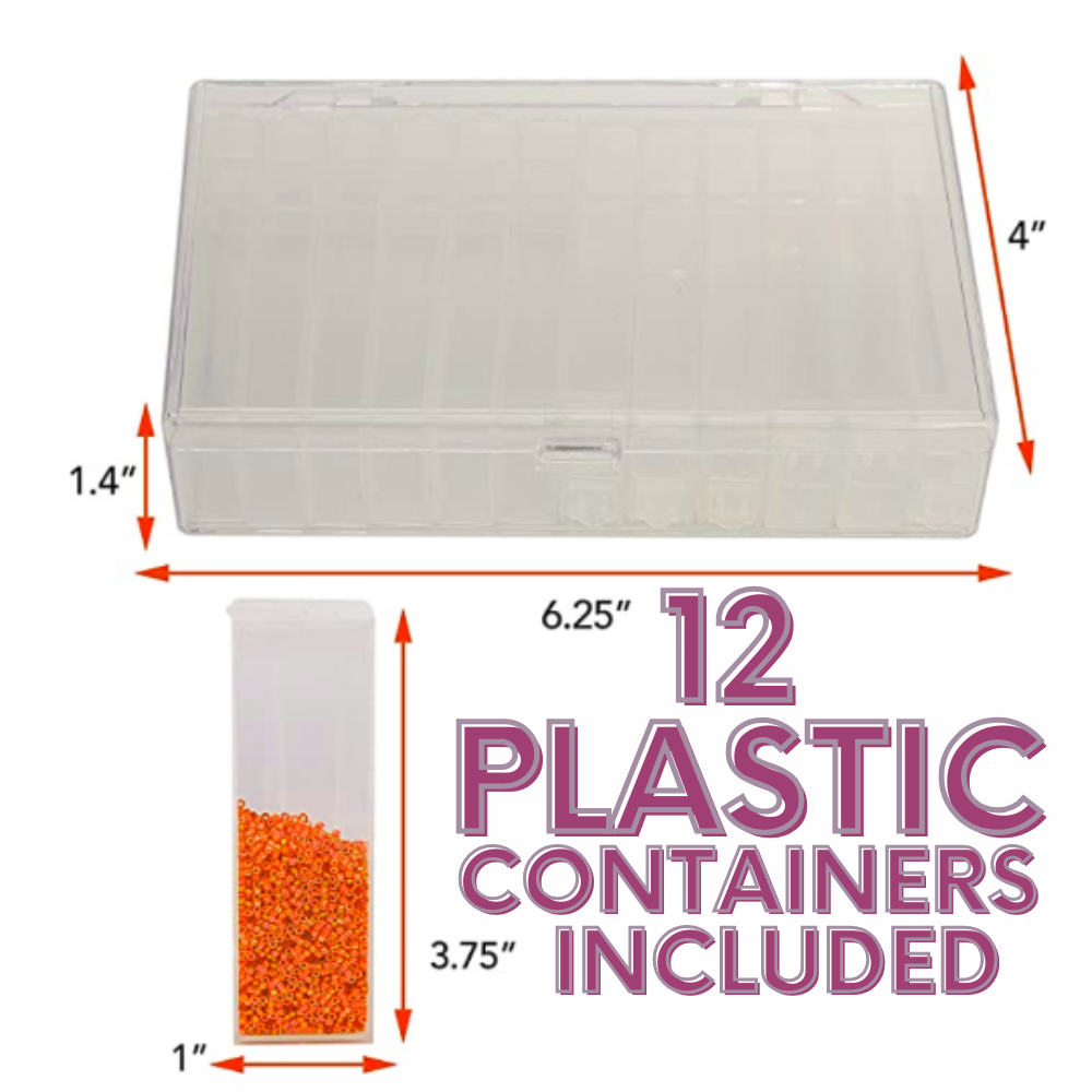 Craft County FlipTop Storage System Box | 12 Clear Plastic Organizing Containers