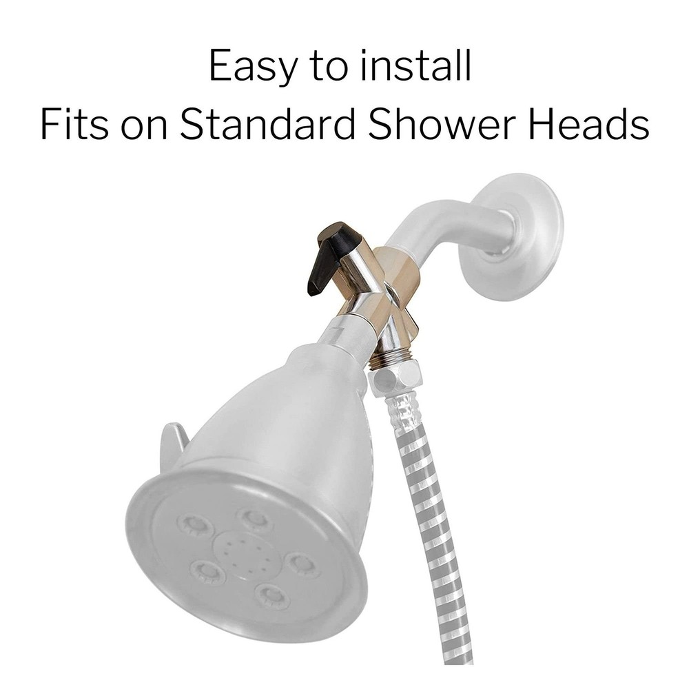 Chrome Diverter Valve for Handheld Shower Head 12 Inch Threading Easy Install 1