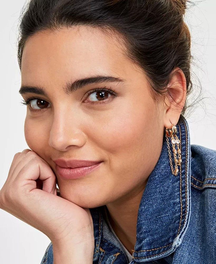 Chain Cubic Zirconia Drop Earrings