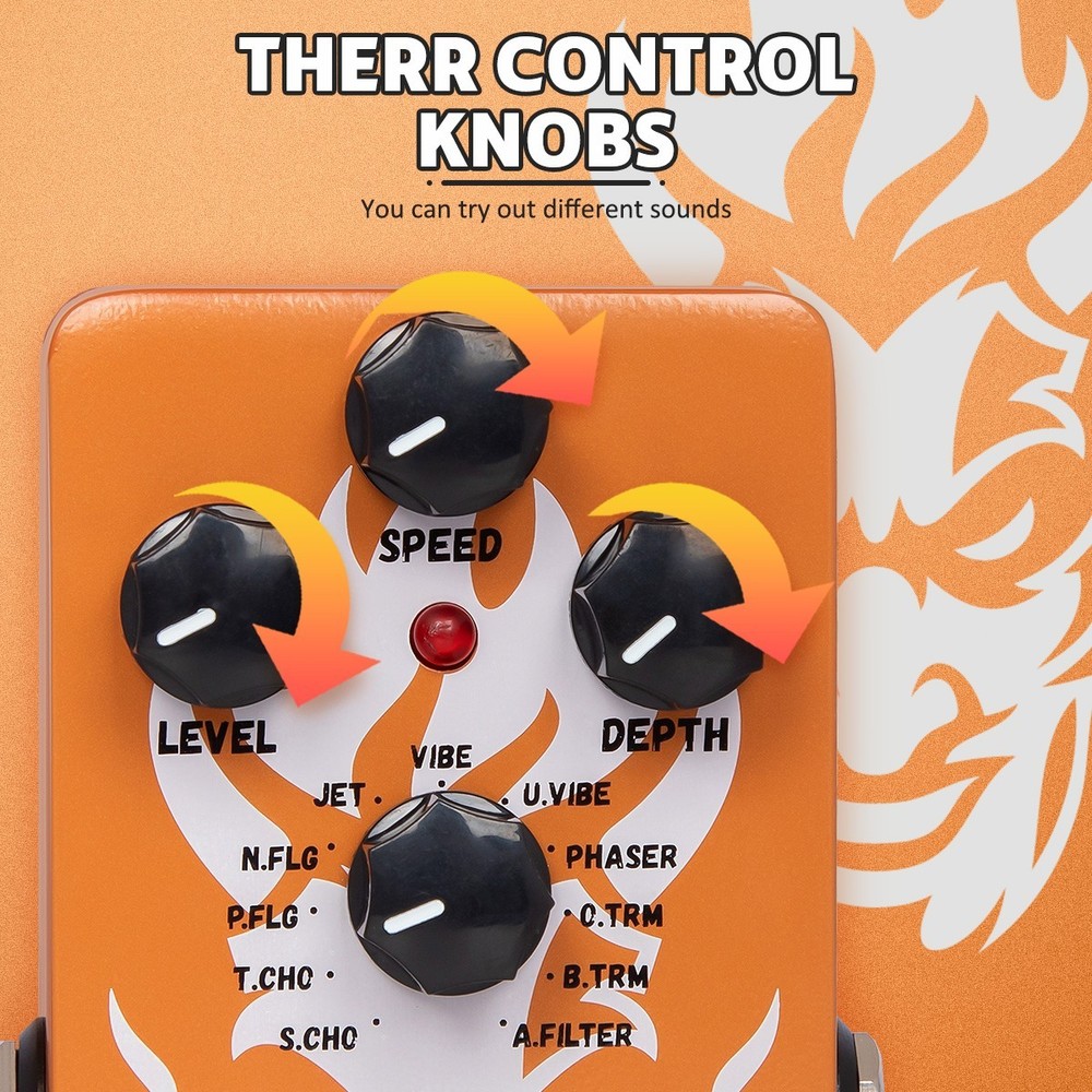 STRICH Guitar Effect Pedal &Power Supply Adapter, Multi Modulation True Bypass