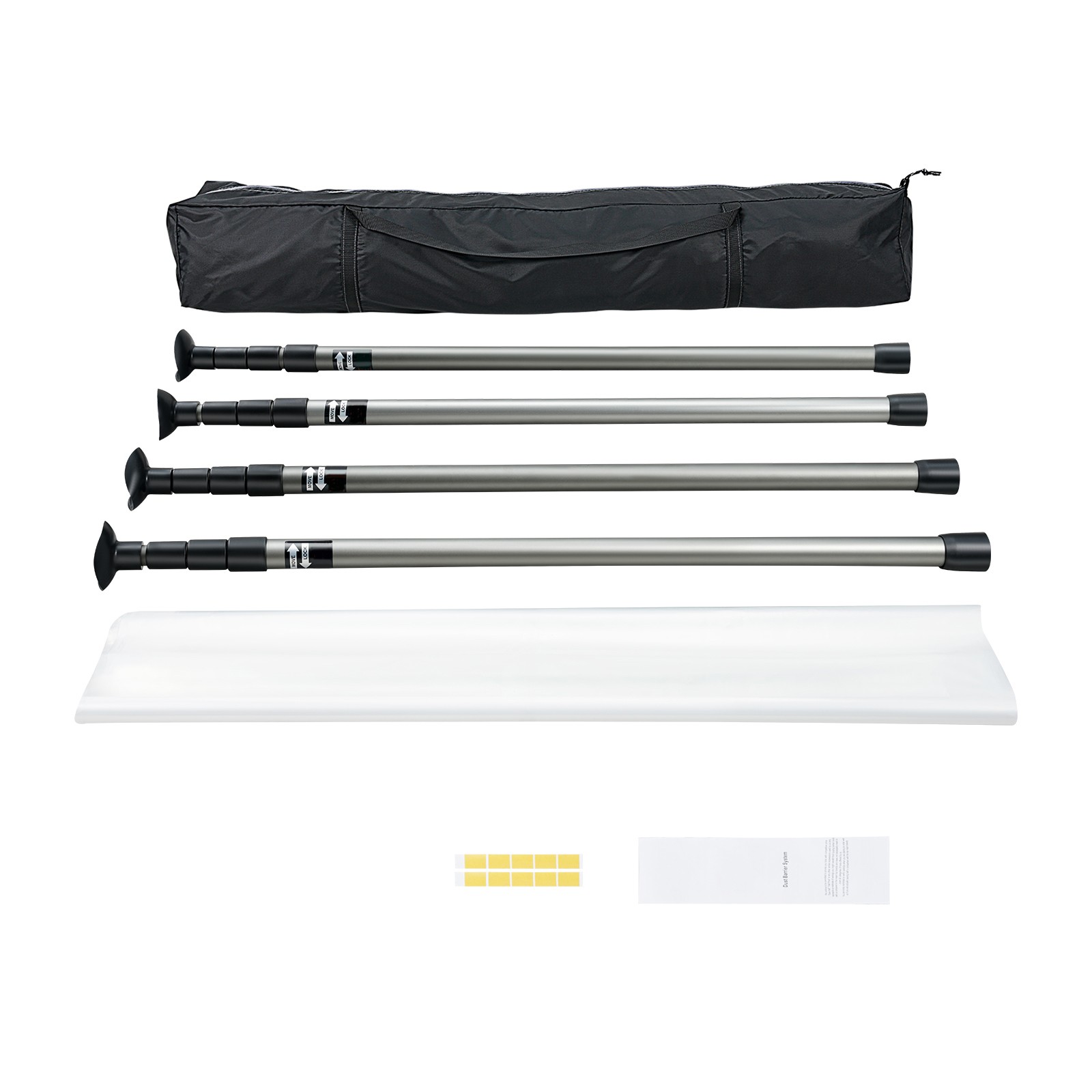 Dust Barrier Poles 10 Ft with 4 Telescoping Poles Dust Barrier System