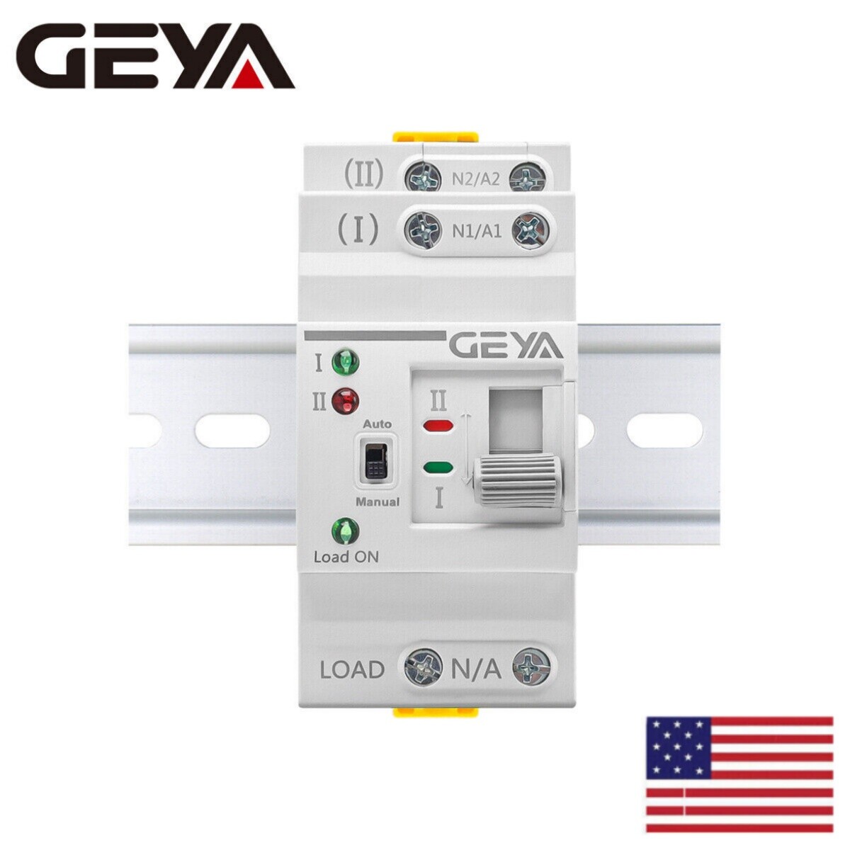 GEYA Mini Dual Power Automatic Transfer Switch Grid to Alternator 2P 63A 220V