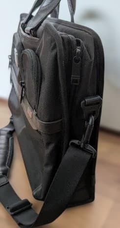 TUMI Black Briefcase Laptop Bag with Adjustable Strap Used