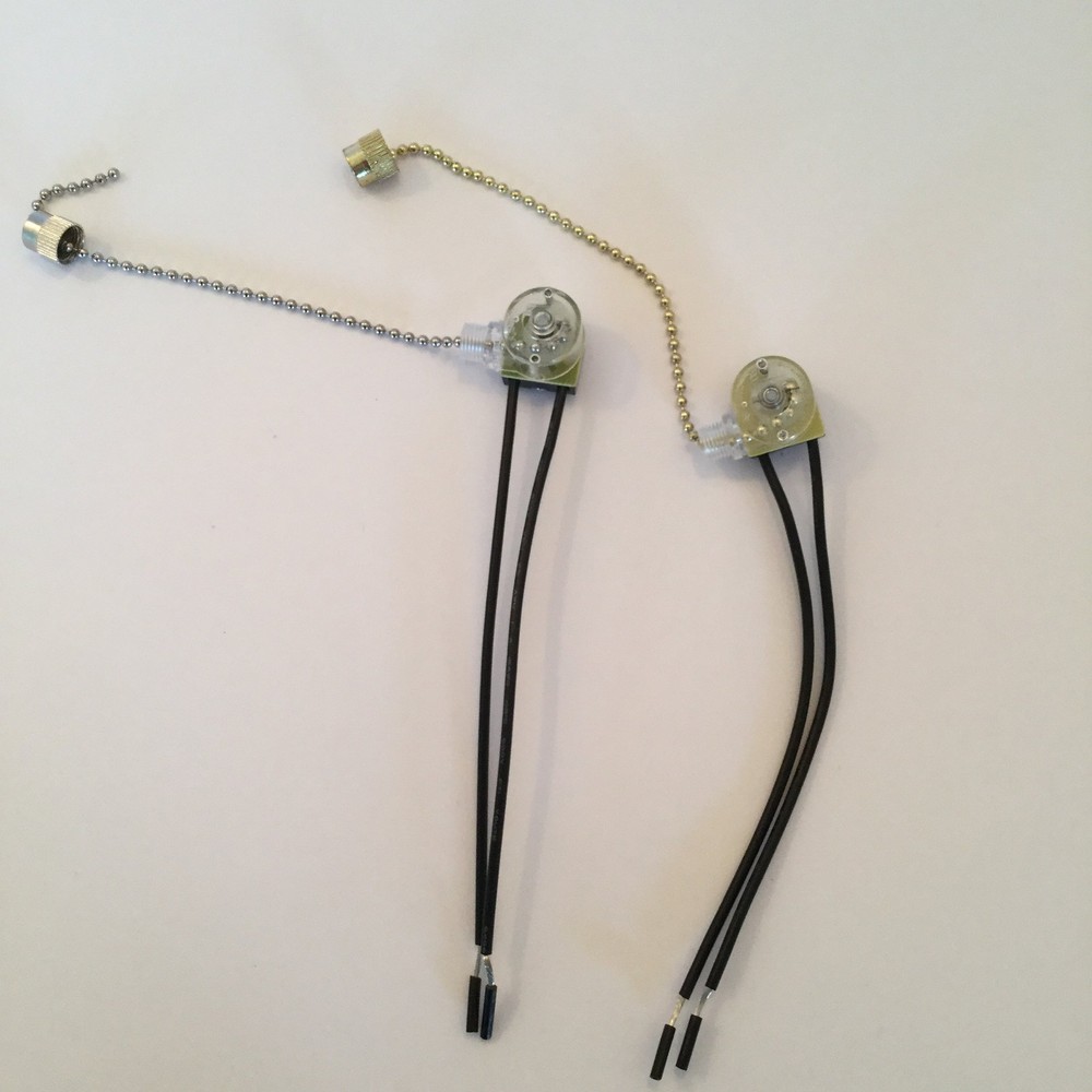 Pull Chain Canopy Switch with Nickel or Brass Finish