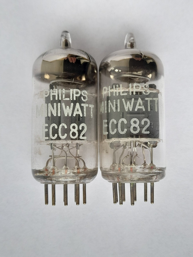 2x ECC82 / 12AU7 tubes PHILIPS Miniwatt - ECC 82 - 1964