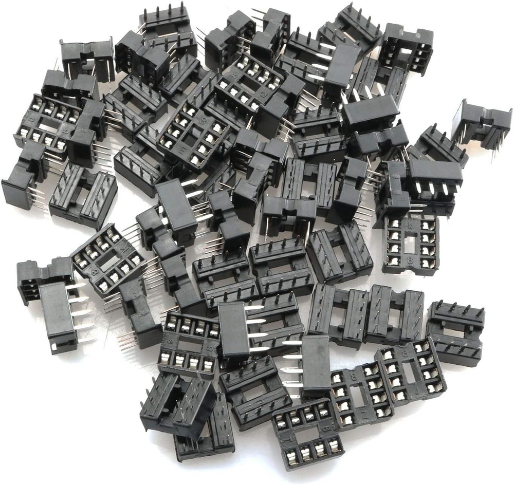 100pcs Dip-8 IC Socket Solder Type Double Row 8PIN DIP Integrated Circuit