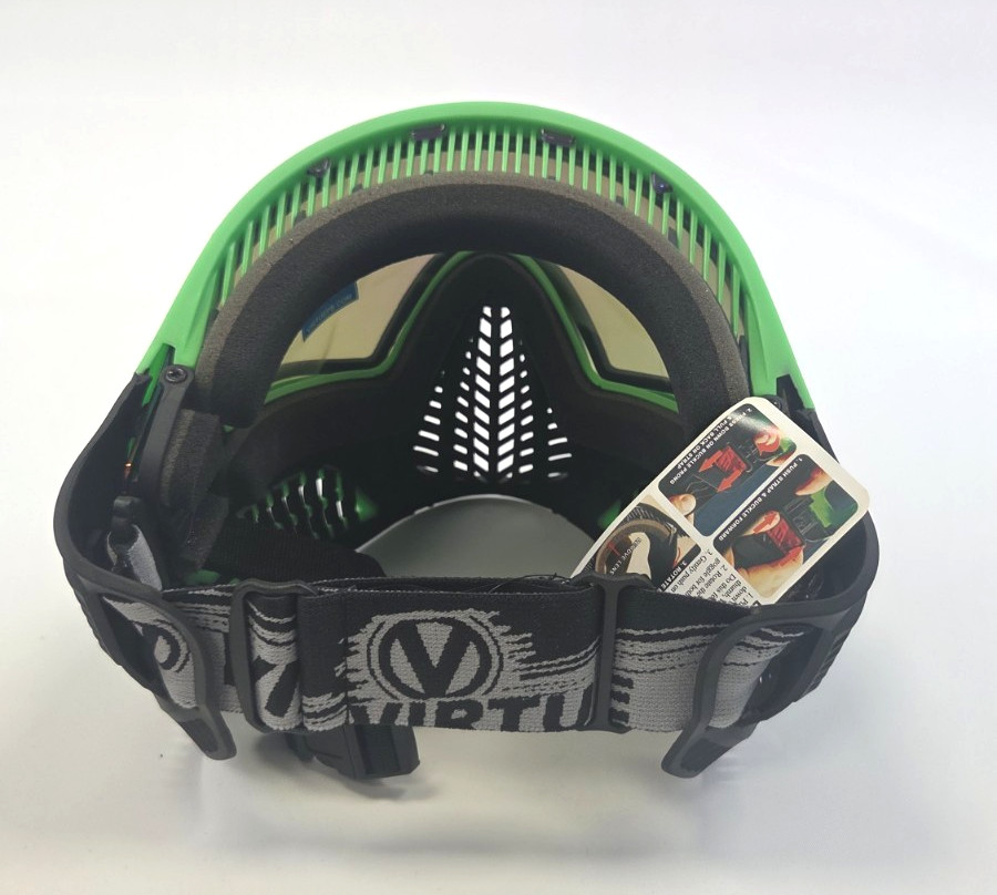 VIRTUE Vio Ascend Paintball Thermal Goggles Mask - Black/Lime W/ Emerald Lens