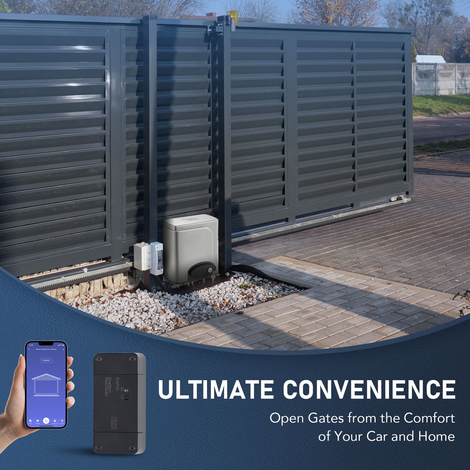 CO-Z 3300lbs Automatic Sliding Gate Opener APP Control Door Operator w 2 Remotes