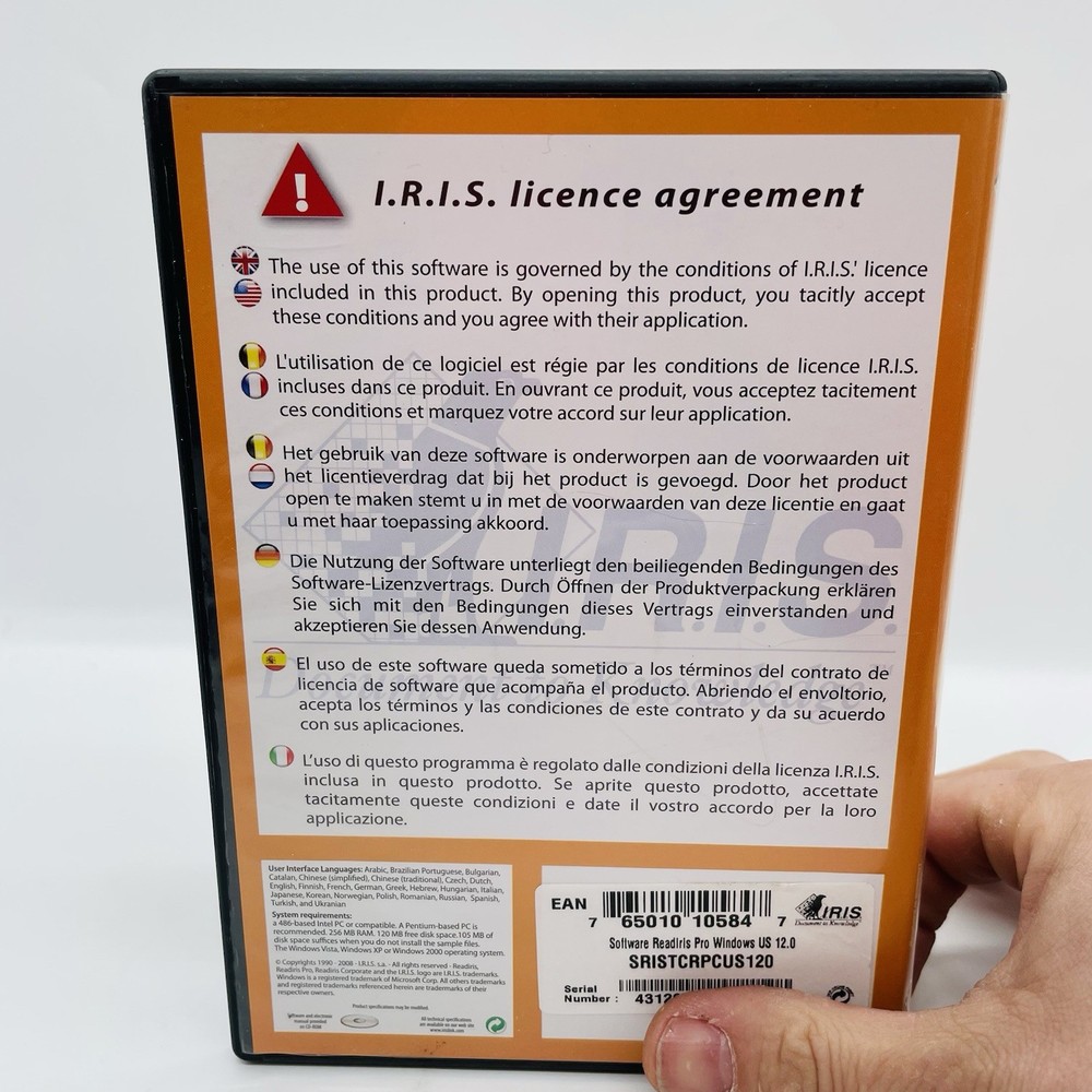 Readiris Pro 12 (Windows PC, 2008) OCR Software, Scan Convert Share w/ Serial #