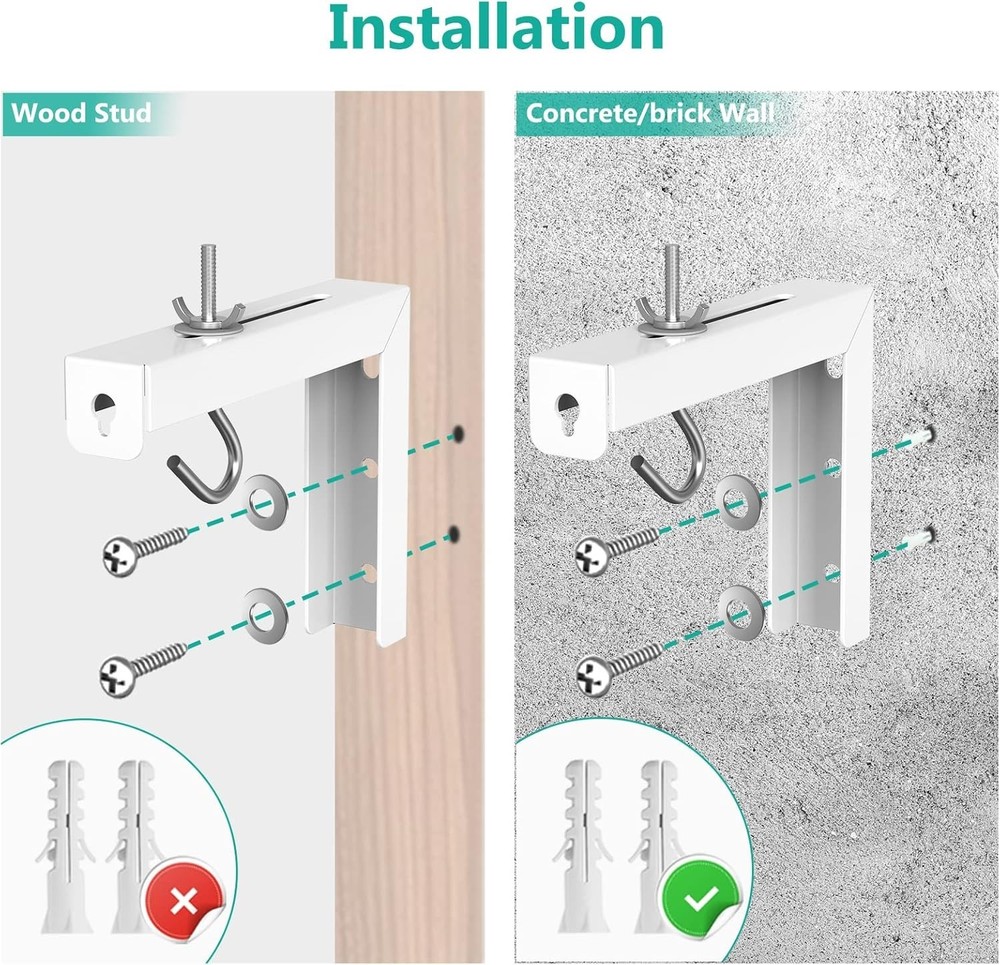 Universal Projector Screen Ceiling Wall Mount, Adjustable L-Brackets, 6 Inch